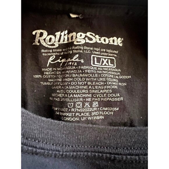 Rolling Stone Magazine Music Black Graphic T-Shirt Large Skull Gothic Stretch - Picture 7 of 7